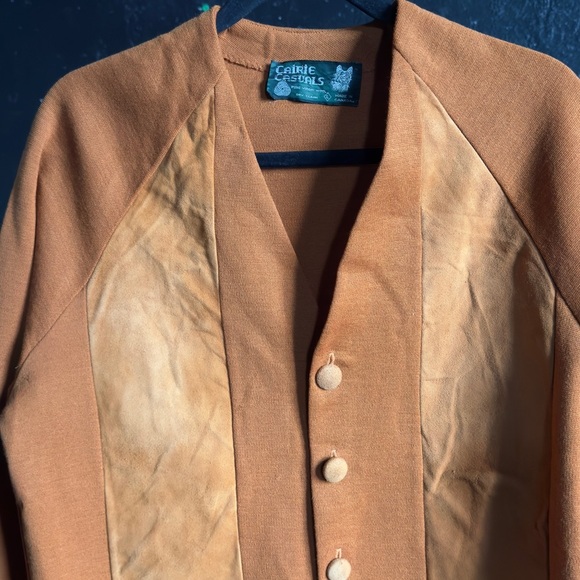 Vintage 70s Wool Suede Cardigan - Picture 3 of 10